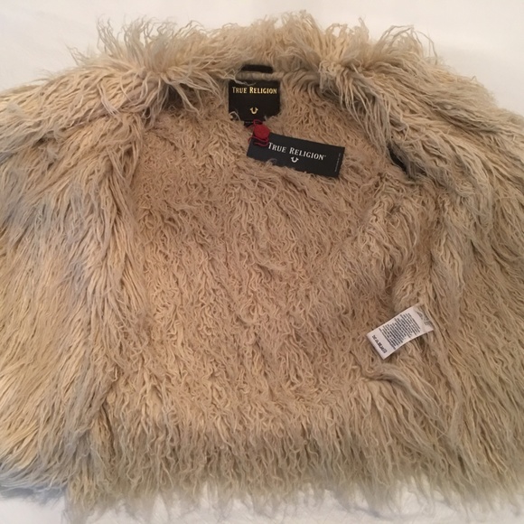 True Religion Leather Faux Fur Moto Jacket, NWT - Picture 6 of 8